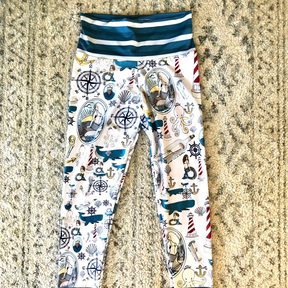 Namaste Fit Nautical High Waist Leggings Medium